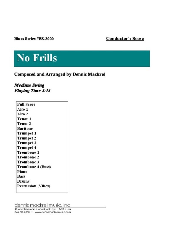 No Frills score cover